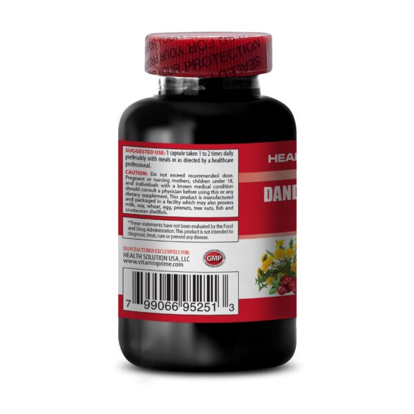 etiqueta suplemento natural diente de león y antioxidantes