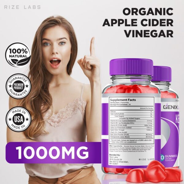 Paquete doble Genix Lab 120 gomitas keto plus ACV naturales