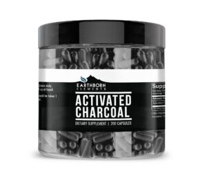 Earthborn Elements cápsulas carbón activado 200 unidades envase frontal