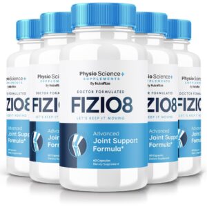 Paquete de cinco botellas de cápsulas Fizio8 soporte articular