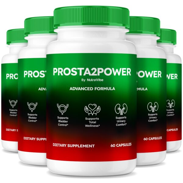 Frasco de cápsulas Prosta2Power para salud prostática