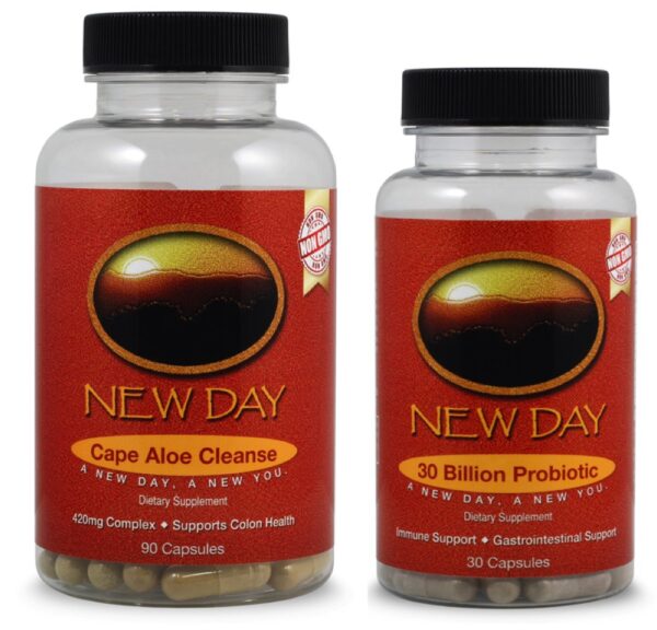 Suplemento Cape Aloe New Day limpieza colon y probióticos