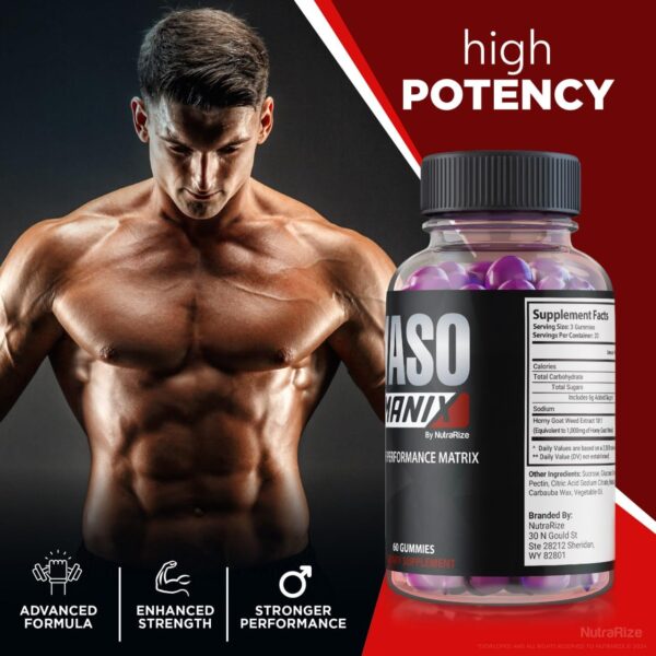 Suplemento natural VasoManix en gomitas para salud del hombre