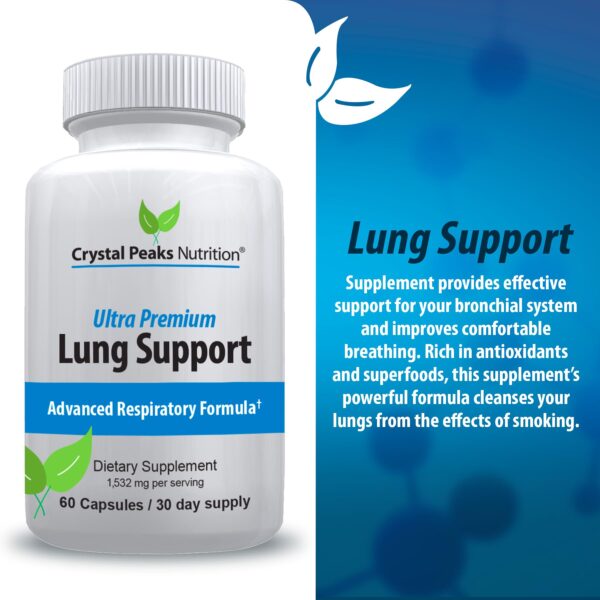 Etiqueta Crystal Peaks soporte pulmonar ingredientes naturales