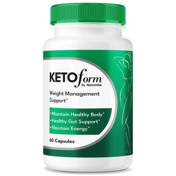 Botella de cápsulas NutraVibe Keto Form para dieta keto