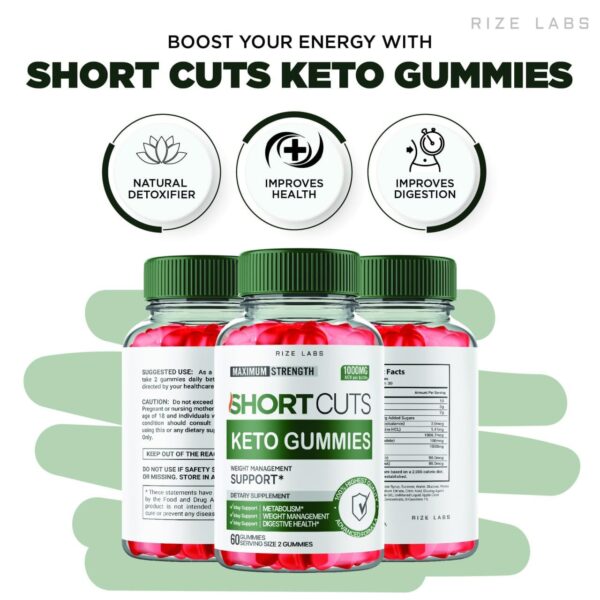 Gomitas Shortcuts Keto con vinagre de sidra para apoyo cetogenico