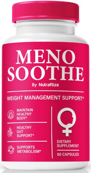 Botella de pastillas NutraRize Meno Soothe de 60 cápsulas