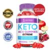 Empaque frontal gomitas keto acv con ingredientes naturales pectina
