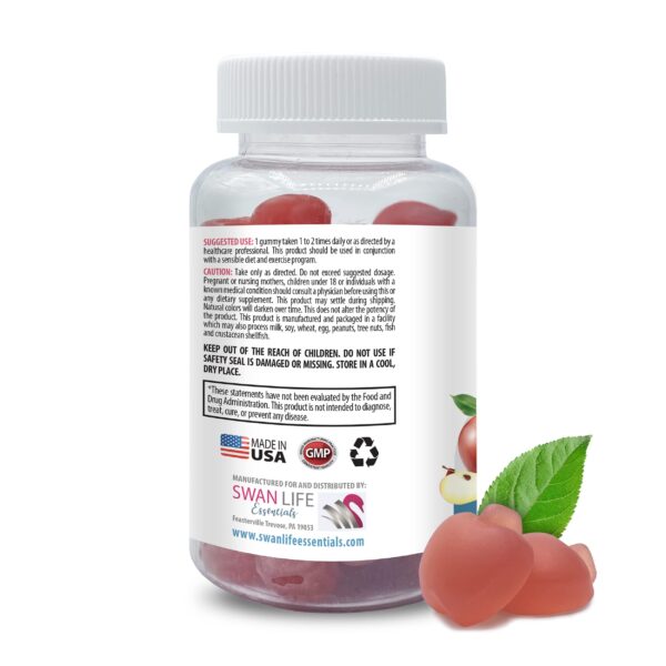 detalle gomitas sabor manzana para digestión y energía