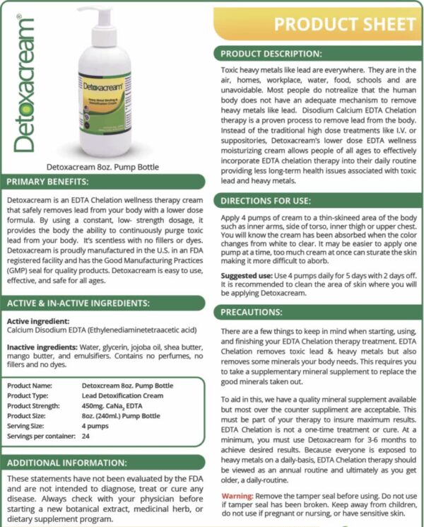Envase Crema Detoxacream para desintoxicación tópica de EDTA