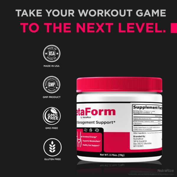 MetaForm polvo para objetivos corporales y vitalidad NutraRize