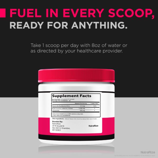 NutraRize MetaForm premium suplemento en polvo para actividad física