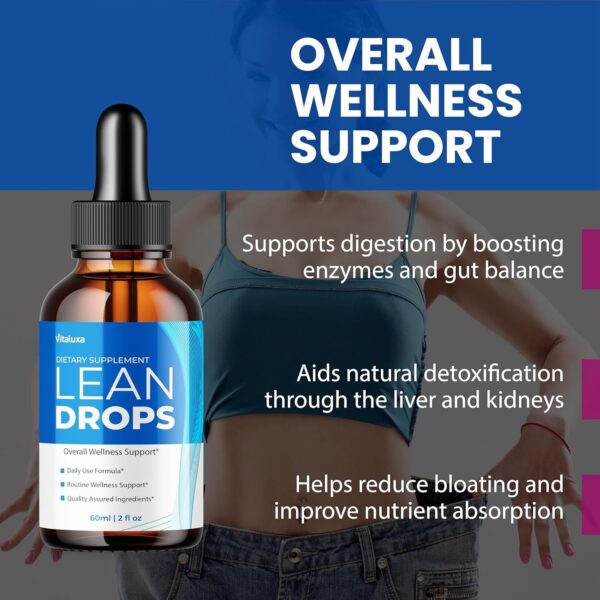 Fórmula limpia Lean Drops con ingredientes premium en botella
