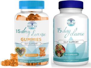 Raiz DE detox cápsulas gomitas frente