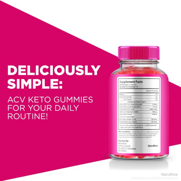 Sabor natural gomitas KetoLite Trim ACV para dieta cetogénica