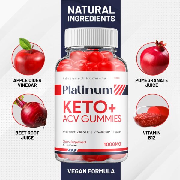 Platinum gominolas keto con vitamina B12 y jugo de remolacha