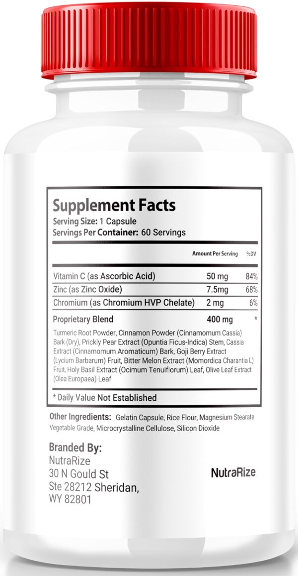 Envase NutraRize Glucovate fórmula natural bienestar energía