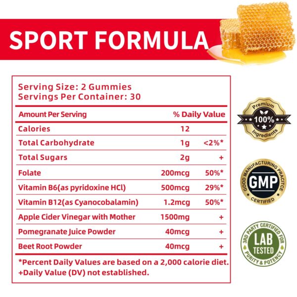 Frasco abierto gomitas Keto ACV mostrando gomitas rojas sabor limón