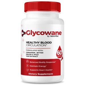 Botella de cápsulas NutraVibe Glycowane para vitalidad y circulación saludable