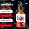 Vista de botella del suplemento líquido Tadala Drops