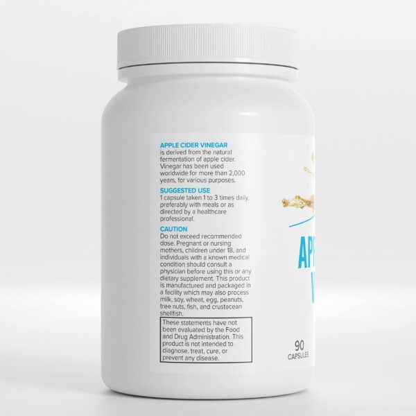 Frasco de 90 cápsulas de vinagre sidra manzana Portions Master