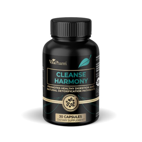 Frasco VitaPharm Cleanse Harmony suplemento detox digestivo 30 cápsulas