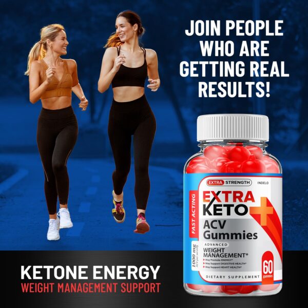 Lado del empaque de gomitas Extra Keto ACV 300 gomitas