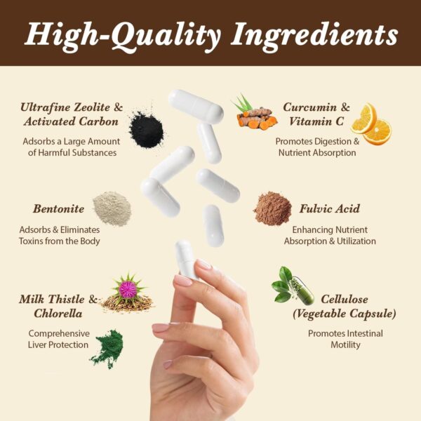 Etiqueta frontal cápsulas detox Jovianoy con ingredientes naturales