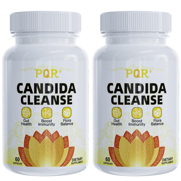 Candida Cleanse botella y cápsulas