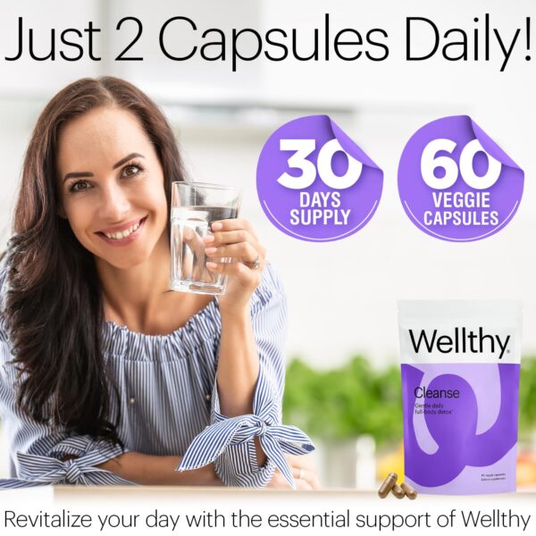 Bienestar general con Wellthy Detox cápsulas para digestión e inmunidad