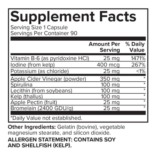 Detalle cápsulas vinagre sidra manzana sin filtrar