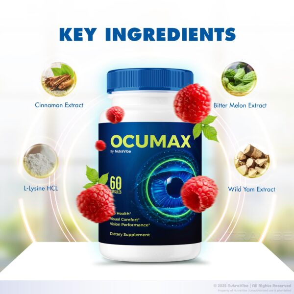 Vista lateral de frasco Ocumax