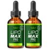 Frontal del paquete Lipo Max Pro gotas líquidas en botella doble