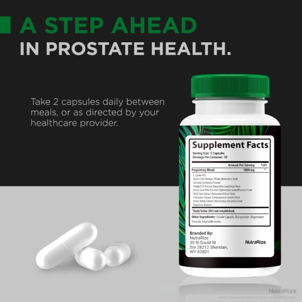 Envase cerrado de cápsulas BioProst NutraRize para apoyo prostático