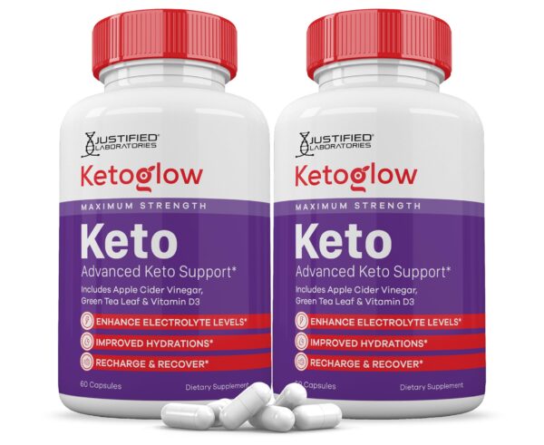 Version 1.0.0 paquete de 2 de pastillas keto glow keto acv 1275mg