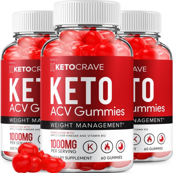 Crave Keto ACV gomitas paquete de 3 para control de peso