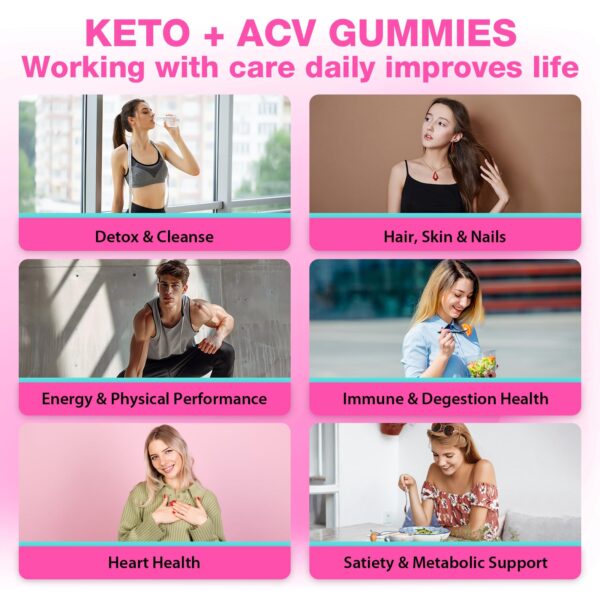 Paquete gomitas keto acv con ingredientes orgánicos