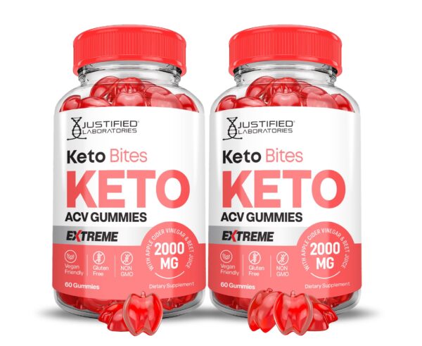Paquete gomitas Keto Bits ACV 2000mg sabor manzana y granada