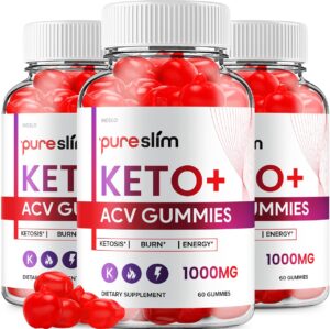 Gomitas Pure Slim Keto ACV en envase frontal con diseño atractivo