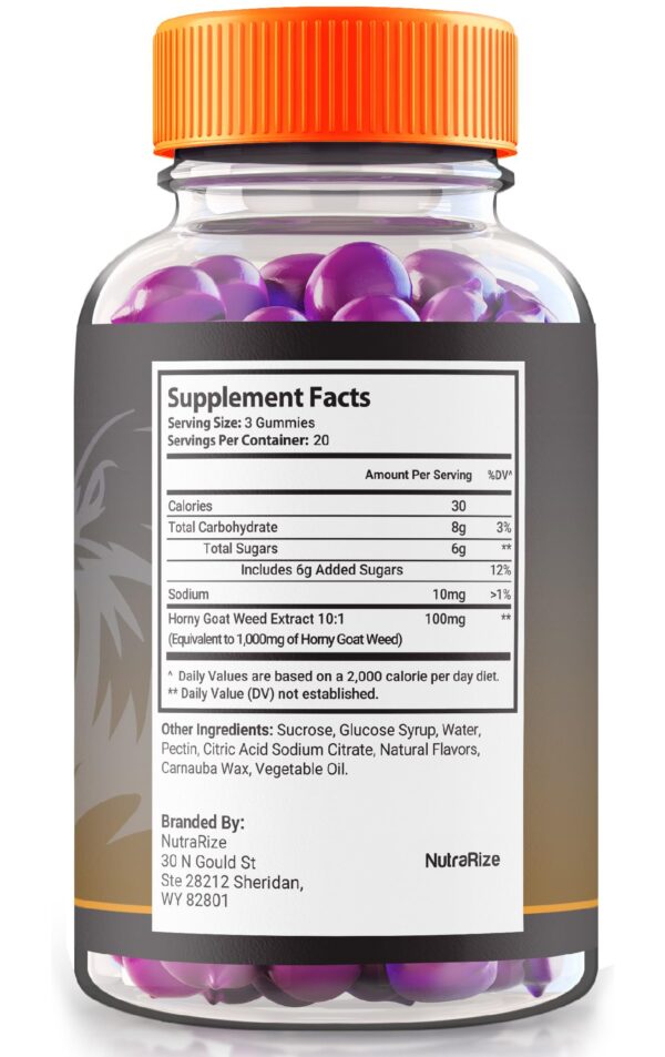 Frasco de gomitas NutraRize VigorPlux para hombre