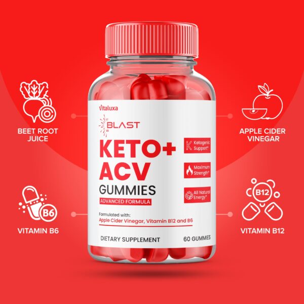 Blast Keto ACV vitamina gomitas paquete lateral