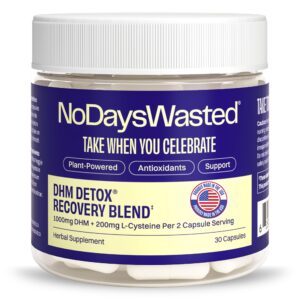 Version 1.0.0 Frasco No Days Wasted DHM Detox 30 cápsulas recuperación