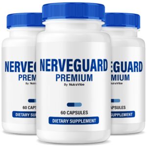Version 1.0.0 Frasco de NutraVibe NerveGuard Premium con 180 cápsulas
