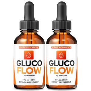 Paquete de 2 gotas Gluco Flow fórmula natural líquida