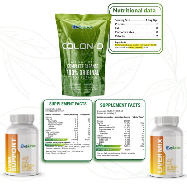 Set 3 piezas iEvolution limpieza natural hígado colon