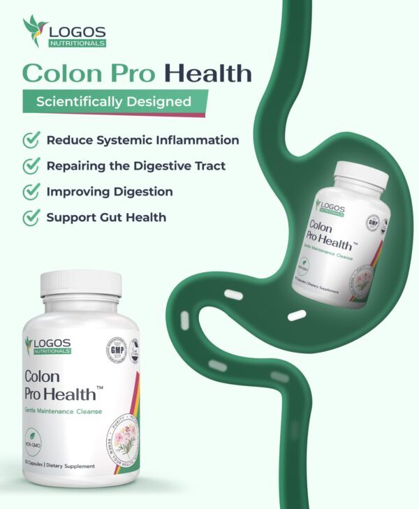 Etiqueta frontal logos nutritionals Colon Pro Health suplemento