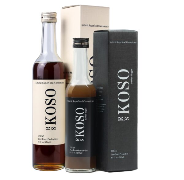 Botella de bebida japonesa R's KOSO mezcla enzimas y probióticos para salud intestinal