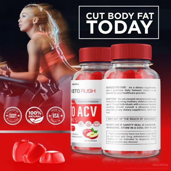 Detalle de gomitas Keto Rush ACV para apoyo cetogénico