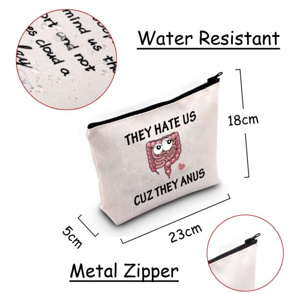Version 1.0.0 Bolsa para maquillaje con frase humor "they hate us cuz they anus"