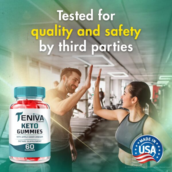Frasco con gomitas Teniva Keto para estilo de vida saludable